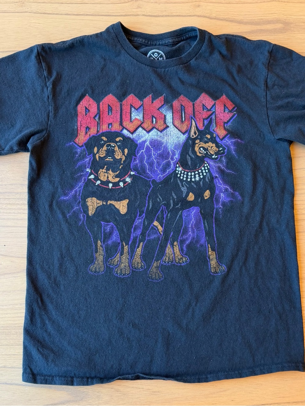 Men's Black Graphic 'Back Off' Short Sleeve Tee
